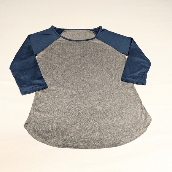 Jersey shirt grey blue Raglan sleeves stretch soft comfortable - Picture 1 of 5